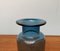 Vase Vintage en Verre Bleu avec Ornement de Sceau 22