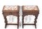 Französische Beistelltische aus geschnitzter Eiche mit Marmorplatten, spätes 19. Jh., 2er Set 5