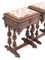 French Carved Oak Side Tables with Marble Tops, Late 19th Century, Set of 2 8