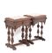 French Carved Oak Side Tables with Marble Tops, Late 19th Century, Set of 2 3