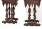 Französische Beistelltische aus geschnitzter Eiche mit Marmorplatten, spätes 19. Jh., 2er Set 10