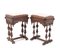 French Carved Oak Side Tables with Marble Tops, Late 19th Century, Set of 2 13