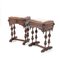 French Carved Oak Side Tables with Marble Tops, Late 19th Century, Set of 2 6