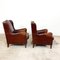 Vintage Sheep Leather Wingback Armchairs, Set of 2 2