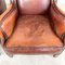 Vintage Sheep Leather Wingback Armchairs, Set of 2 18