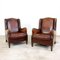 Vintage Sheep Leather Wingback Armchairs, Set of 2, Image 22
