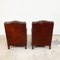 Vintage Sheep Leather Wingback Armchairs, Set of 2 3