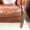 Vintage Sheep Leather Wingback Armchairs, Set of 2 14