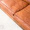 Antikes französisches 3-Sitzer Sofa aus handgefärbtem Schafsleder mit Krallenfüßen 11
