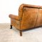 Antikes französisches 3-Sitzer Sofa aus handgefärbtem Schafsleder mit Krallenfüßen 13