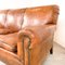 Antikes französisches 3-Sitzer Sofa aus handgefärbtem Schafsleder mit Krallenfüßen 9