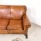Antikes französisches 3-Sitzer Sofa aus handgefärbtem Schafsleder mit Krallenfüßen 8