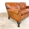 Antique French 3-Seater Sofa in Hand-Colored Sheep Leather with Claw Feet, Image 2