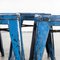 French H Dining Stools in Bright Blue Metal from Tolix, 1950s, Set of 4, Image 5