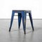 French H Dining Stools in Blue Metal from Tolix, 1950s, Set of 2 8
