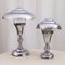 Art Deco Modernist Nickel-Plated Lamps, Set of 2 8