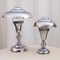 Art Deco Modernist Nickel-Plated Lamps, Set of 2, Image 8