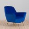 Mid-Century Italian Modern Blue Velvet Armchair in the Style of Gigi Radice, 1960s 5