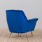 Mid-Century Italian Modern Blue Velvet Armchair in the Style of Gigi Radice, 1960s 4
