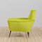 Mid-Century Italian Modern Lemongrass Green Velvet Lounge Chair, 1960s 5