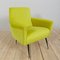 Mid-Century Italian Modern Lemongrass Green Velvet Lounge Chair, 1960s 3