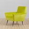 Mid-Century Italian Modern Lemongrass Green Velvet Lounge Chair, 1960s 4