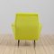 Mid-Century Italian Modern Lemongrass Green Velvet Lounge Chair, 1960s 7