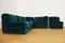 Chenille Armchairs from Seven Salotti, 1970s, Set of 5 1