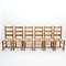 Brutalist Oak & Paper Cord Dining Chairs, 1960s, Set of 6, Image 1