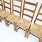 Brutalist Oak & Paper Cord Dining Chairs, 1960s, Set of 6 8