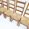 Brutalist Oak & Paper Cord Dining Chairs, 1960s, Set of 6, Image 8