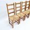 Brutalist Oak & Paper Cord Dining Chairs, 1960s, Set of 6, Image 7