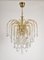 Italian Murano Glass Crystal & Gilt Brass Waterfall Chandelier, 1970s 1