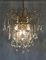 Italian Murano Glass Crystal & Gilt Brass Waterfall Chandelier, 1970s 9