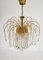 Italian Murano Glass Crystal & Gilt Brass Waterfall Chandelier, 1970s 4