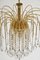 Italian Murano Glass Crystal & Gilt Brass Waterfall Chandelier, 1970s 14