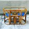 Bamboo Table with Concealed Chairs, 1960s, Set of 3, Image 1