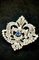 Spilla in stile Revival portoghese in oro bianco, zaffiro, diamanti e perla, Immagine 6