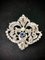 Portuguese Revival Style White Gold, Sapphire, Diamond and Pearl Brooch 1