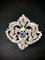 Portuguese Revival Style White Gold, Sapphire, Diamond and Pearl Brooch, Image 1