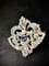 Broche Style Renouveau Portugais en Or Blanc, Saphir, Diamant et Perle 5