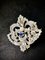 Portuguese Revival Style White Gold, Sapphire, Diamond and Pearl Brooch 5