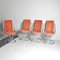 Alcantara & Chromed Steel Tubular Chairs from Tecnosalotto, 1970s, Set of 4 3