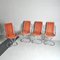 Alcantara & Chromed Steel Tubular Chairs from Tecnosalotto, 1970s, Set of 4 1