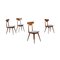 Beech, Mahogany, Fabric & Foam Chairs, Italy, 1950s or 1960s, Set of 4 1