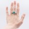18K Gold Ring with Central Emerald and Diamonds, Image 2