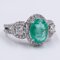 18K Gold Ring with Central Emerald and Diamonds 3