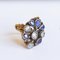 Antique 18K Gold Ring with Rosette Cut Diamonds and Sapphires, 1930s 1