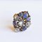 Antique 18K Gold Ring with Rosette Cut Diamonds and Sapphires, 1930s, Image 6