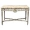 19th-Century French Ivory Painted Center Table with Marble Top, Image 1